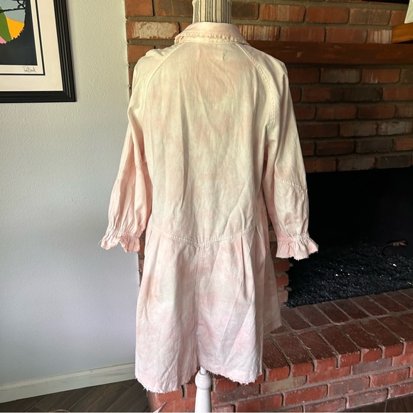 Free People Hannah Denim Mini Dress in Light Pink Tie Dye Sz S - Picture 11 of 13